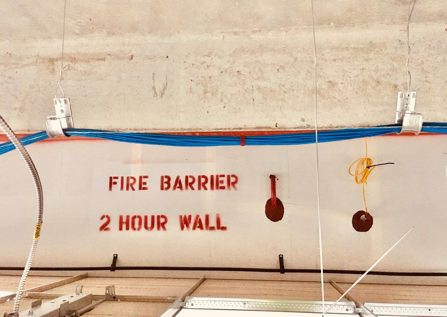 Fire barrier 2 hour wall construction